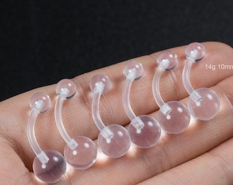 6 pcs 14G acrylique transparent pour nombril/bijoux de nombril invisible/curverd haltères/piercing ventre/anneau de nombril/Appareils de nombril/cadeau pour elle