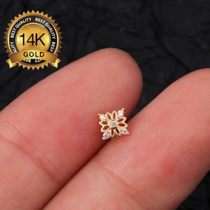 14K 16G Solid Gold Dermal Piercing/Internally Threaded Dermal Anchor Tops/Threaded Flat Tops/Dermal Tops/Dermal Jewelry/Body Jewelry Gifts