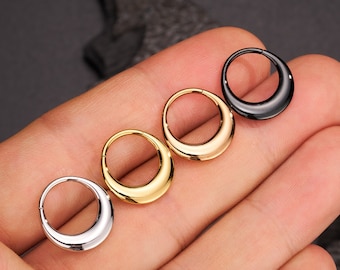 16G Surgical Steel Thick Septum Ring/Moon Septum Hoop/Hinged Septum Clicker/Daith Hoop Earring/Fake Gauged Chunky Septum Silver Gold Black