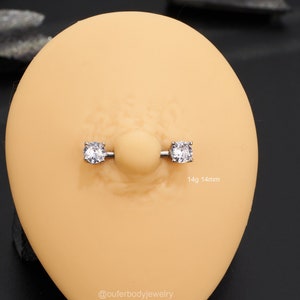 2PCS 14G Silver Gold CZ Nipple Rings/Nipple Jewelry/Nipple barbell/Nipple Piercing/Straight Barbells/Barbell Piercing/Nipples clamp/Gifts