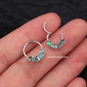 16G Bat Halloween Septum Ring/Daith Earring/Conch Hoop/Tragus Hoop/Helix Hoop/Septum Jewelry/Hoop Earrings/Cartilage Earrings/Gift for her