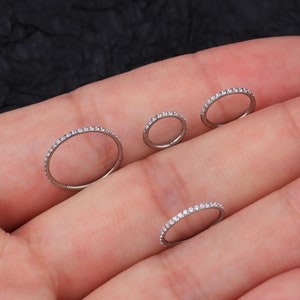 Boucles d'oreilles créoles cartilage CZ en titane 18G/créoles articulées clicker/anneau de nez/créoles conque/créoles tragus/créoles piercing Daith/rook/petit créole en argent