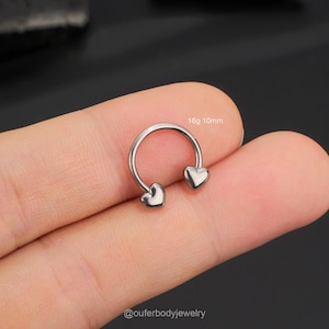 Implant Grade Titanium Heart Shaped Hinged Clicker Hoop Implant Grade Titanium Heart Shaped Hinged Clicker Hoop