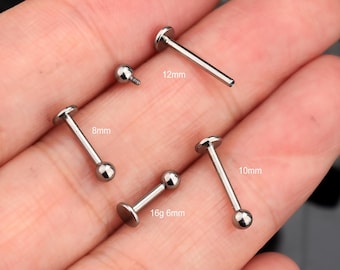 3mmBall 16G Titanium Labret Stud/Tragus Stud/Forward Helix Stud/Cartilage Earring/Flat Back Stud/Conch stud/Bead ball Stud/Tiny stud Earring