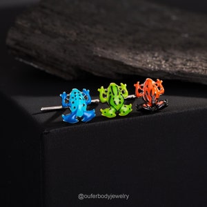 1 PCS 20G Blue/Red/Green Frog Nose Stud/L Shape Nose Ring/Tiny Nose Stud/Nose Piercing/Nose Bone/Steel Nose Stud/Nose Jewelry/Nostril Stud