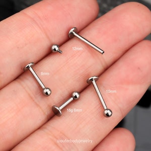 3mmBall 16G Titanium Labret Stud/Tragus Stud/Forward Helix Stud/Cartilage Earring/Flat Back Stud/Conch stud/Bead ball Stud/Tiny stud Earring