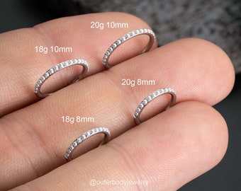 Set Piercing Nez 18G Opal & 20G Spirale Acier Chirurgical - Anneaux Septum Tragus Conch