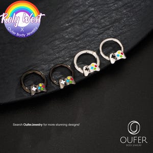 Oufer X Roly Game Controller Hinged Segment Septum Ring/16G Septum Clicker/Septum Jewelry/Septum Piercing/Daith Earring/Cartilage/Helix Hoop