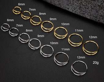 20G dubbele hoepel neus ring zilver goud/kraakbeen hoepel/conch oorbel/daith ring/tragus sieraden/Helix hoepel/hoepel oorbel/oorlel oorbellen/geschenken