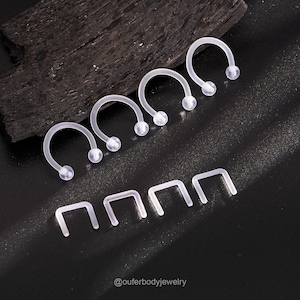 16G 8Pcs Acrylic Septum Rings/Horseshoe Ring/U Shaped Nose Ring/Daith Earring/Tragus Jewelry/Conch/invisible Nose Jewelry/Septum Piercing
