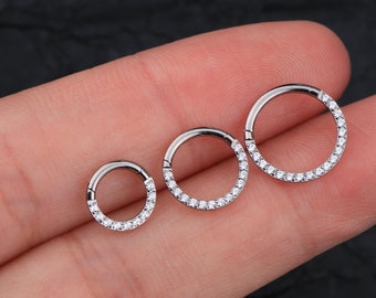 16g Implant Grade Titanium Hinged Hoop/ Titanium Hoop Ring/Helix Hoop/Nose Ring/Conch/Daith Hoops/Septum Ring/Hoop Rings/Earrings Hoop