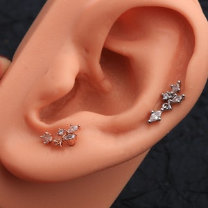 16G CZ Helix Studs/Tragus Studs/Dainty Earring/Cartilage Earring/CZ stud/Rook Earring Studs/Tiny Stud Earrings/Gift For Her/Lobe Earrings