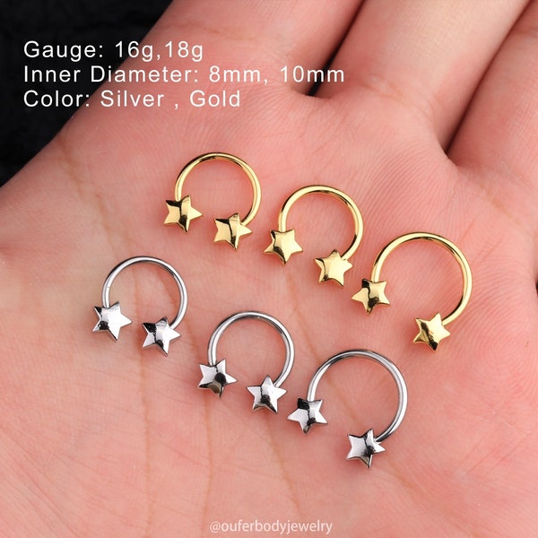 16G 18G Stardust Septum Ring/Knorpel Hoop/Helix Hoop/Daith Hoop/Tragus Hoop/Knorpel Ohrring/Conch Hoop/Geschenk für Sie/Minimalistische Ohrringe