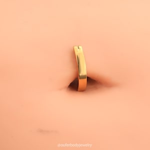 14G Belly Button Clicker/Minimalist Navel Jewelry/Belly Hoop/Hinged Curved Belly Bar Piercing/Navel Ring/Navel Piercing/Belly Clip Ring/Gift