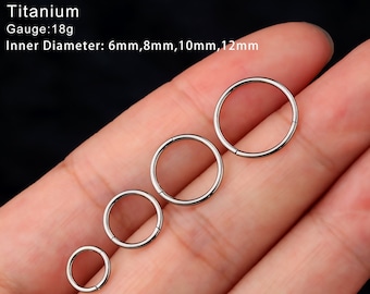 18G Titanium scharnierende Clicker/neusring/neus piercing/kraakbeen hoepel/Helix hoepel/Daith hoepel/Conch/Rook hoepel/kraakbeen oorbel5,6,7,8,9,10,12,13