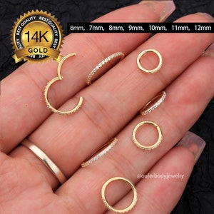 20G 18G 16G 14K Gold Knorpel Hoop/Helix Hoop/Conch Hoop/Tiny Hoop Ohrring/Turm Hoop/Tragus Hoop/Nasen Hoop/Lobe Ohrring/Klapp Clicker/Geschenk
