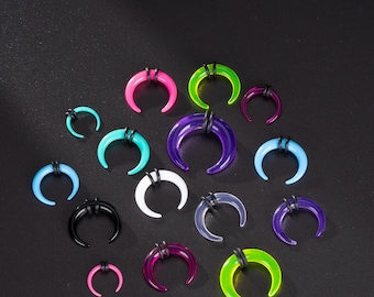 2 PCS Acrylic Crescent Septum Pincher/Ear gauges tapers/tapered buffalo Horn Nose Tusk Piercing/Plugs Stretchers Gauged Septum Hoops 14G-00G