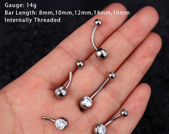 14G Titanium Round CZ Belly Button Ring/Belly Piercing/Belly Jewelry/Navel Ring/Navel Piercing/Navel Jewelry/Internally threaded Belly/Gifts