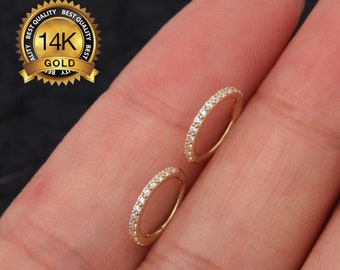 Aro de cartílago de oro de 14k 20G, aro de nariz, aro de hélice, aro de torre, aro de tragus, aro de pendiente de lóbulo, aro de caracola, pendientes de aro diminuto huggie/regalo para ella