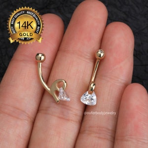 J Curve Navel Ring Etsy