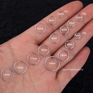 2 Pieces Tiny Silver Hoop Earrings/Nose Ring/Silver Huggie Hoop/Cartilage Hoop/18G,20G,22G/Conch Earring/Tragus Hoop/Helix Hoop/Daith Ring