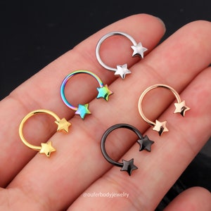 Star horseshoe septum hot sale ring