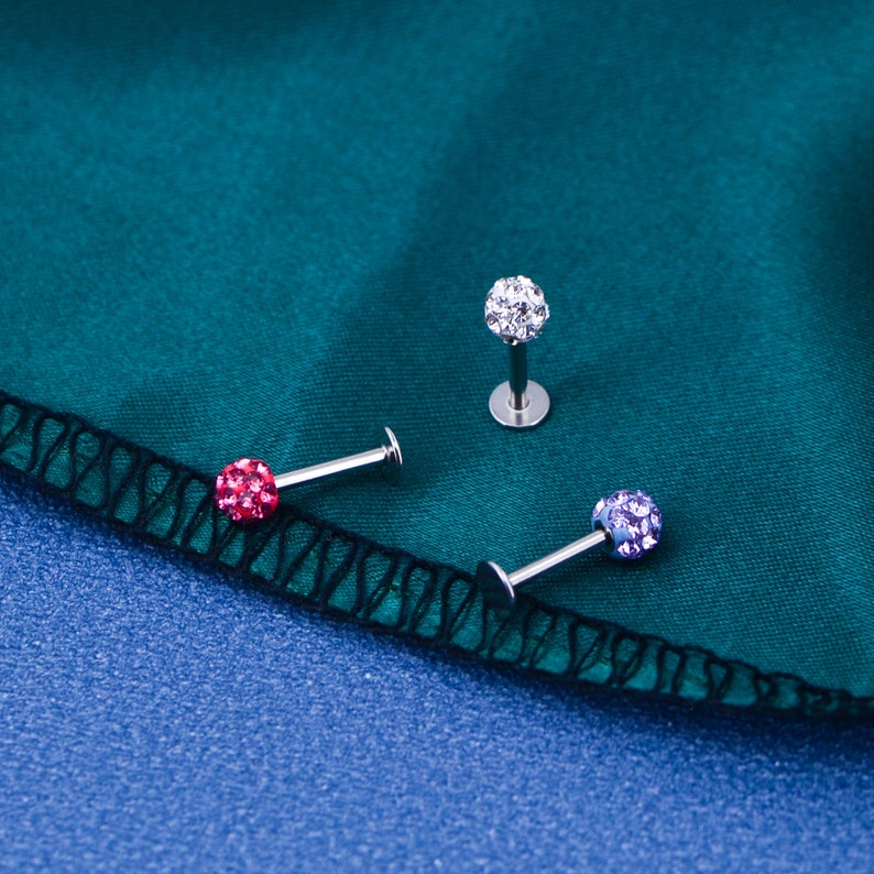 3pcs 16 Gauge CZ Lip Rings/ Labret Internally Threaded Etsy