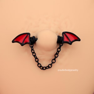 14G Bat Wing Nipple Ring/Nipple Piercing/Nipple Jewelry/Nipple Barbell/Halloween Piercing/Sexy Body Jewelry/Gift For Her/Minimalist Jewelry