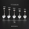 14G Implant Grade Titanium Heart CZ Belly Button Rings/Navel Jewelry/Belly Piercing/Navel Bar/Curved Barbell/Belly Jewelry/Navel Ring/Gifts