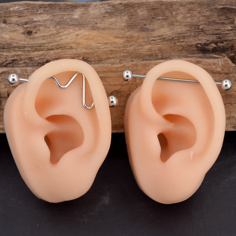 14G 4pcs Unisex Industrial Piercing Bars/ 316L Surgical Steel Etsy