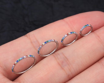 18G Sparkling CZ Conch Hoop/Tragus Jewelry/Daith Ring/Rook Piercing/Nose Ring/Septum/Hinged Hoop/Cartilage Hoop/Hoop Earrings/Gift For Her
