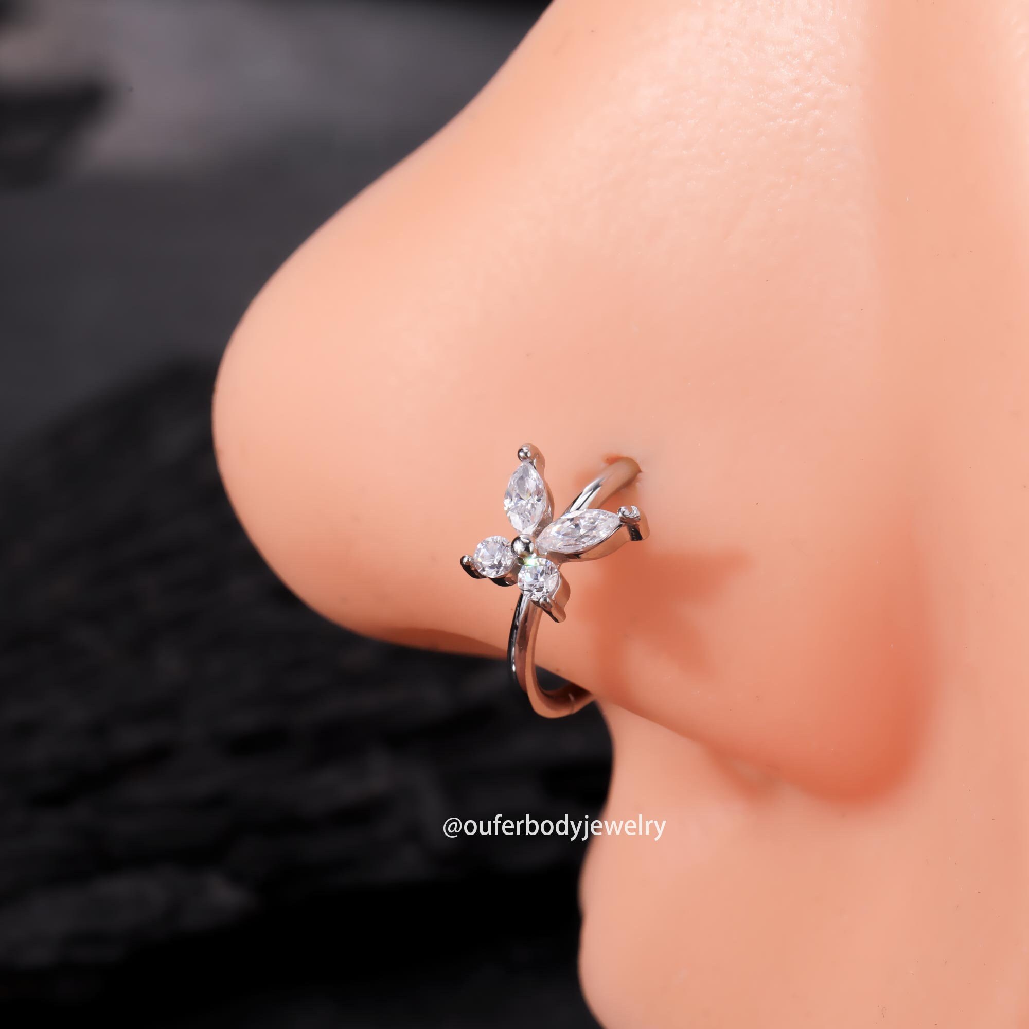18 gauge butterfly nose ring deals