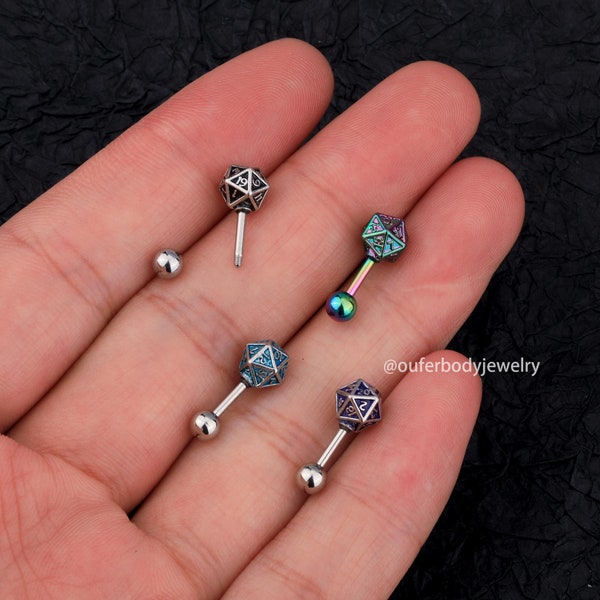 16G Dice Cartilage Studs / Helix Stud / Tragus Stud / Cartilage Earring / Conch Stud / Screw Back Stud Boucle d’oreille / Boucles d’oreilles minimalistes / Tragus Jewelry