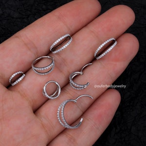 20G Double Hoop Nose Ring/Cartilage Hoop/Conch Earring/Daith Ring/Tragus Jewelry/Helix Hoop/Silver Cartilage Earring/Hoop Earring/Earlobe image 7