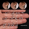 16G Celetial Zodiac Cartilage Earring Studs\/Constellation Stud earrings\/Horoscope Earrings\/Conch Earrings\/Helix Studs\/Mother's Day Gift