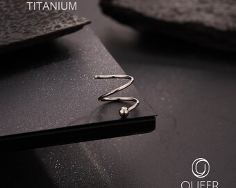 20G Titanium Ball End S-shaped Spiral Nose Ring/twist Hoop/nostril