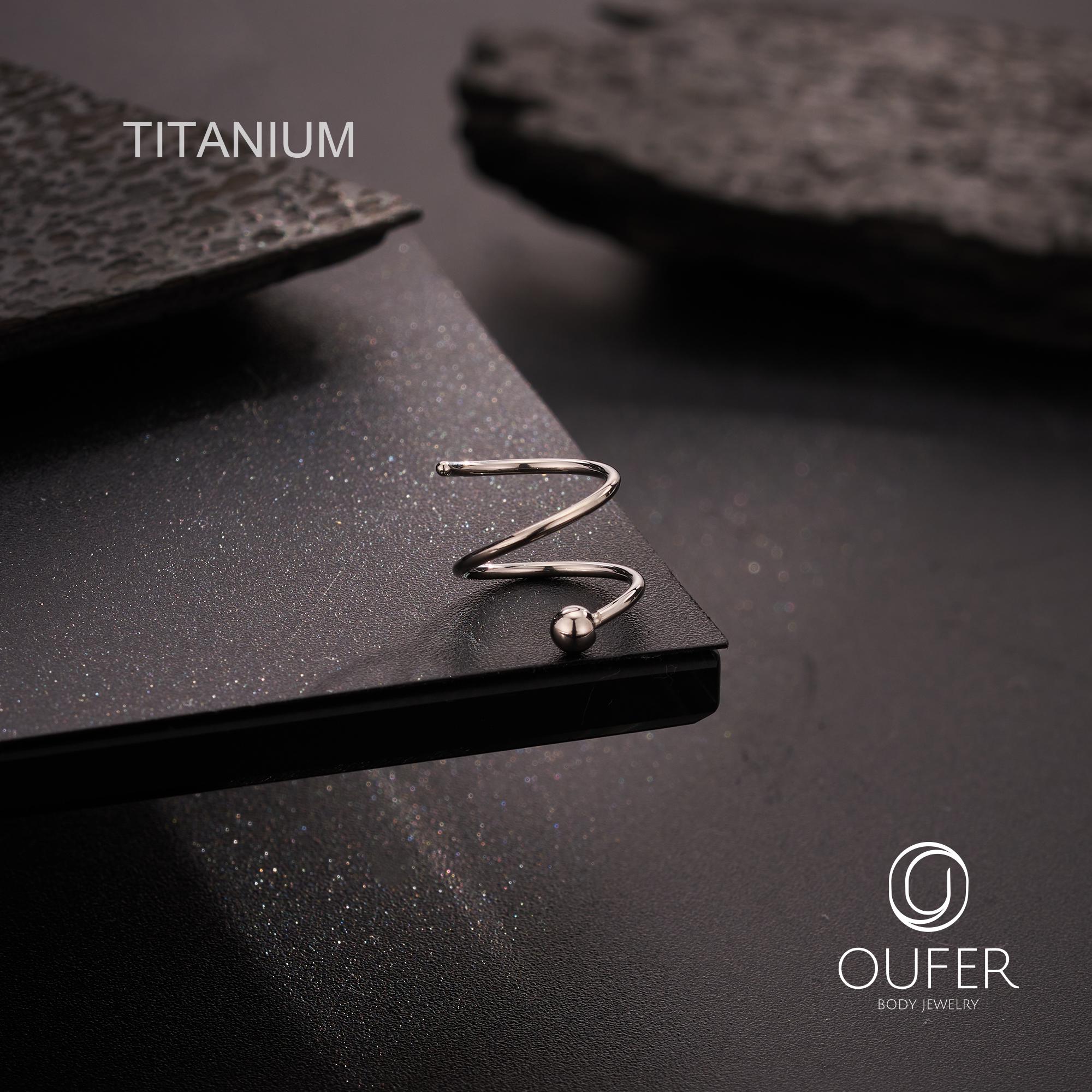20G Titanium Ball End S-shaped Spiral Nose Ring/twist Hoop/nostril