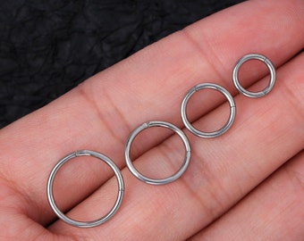 16G Implant Grade Titan Klapp Hoop Ring/Knorpel Hoop/Nasen Piercing/Septum Ring/Nahtlose Klapp Clicker/Helix Ohrring/6,7,8,9,10,11,12