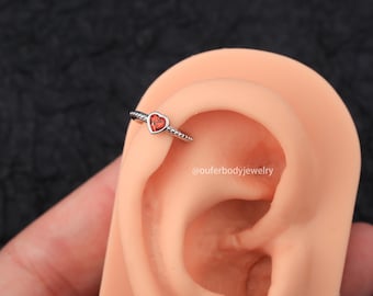 Tragus Oreille Piercing Connecteur Helix Cartilage Barbell cœur heart zirconium 