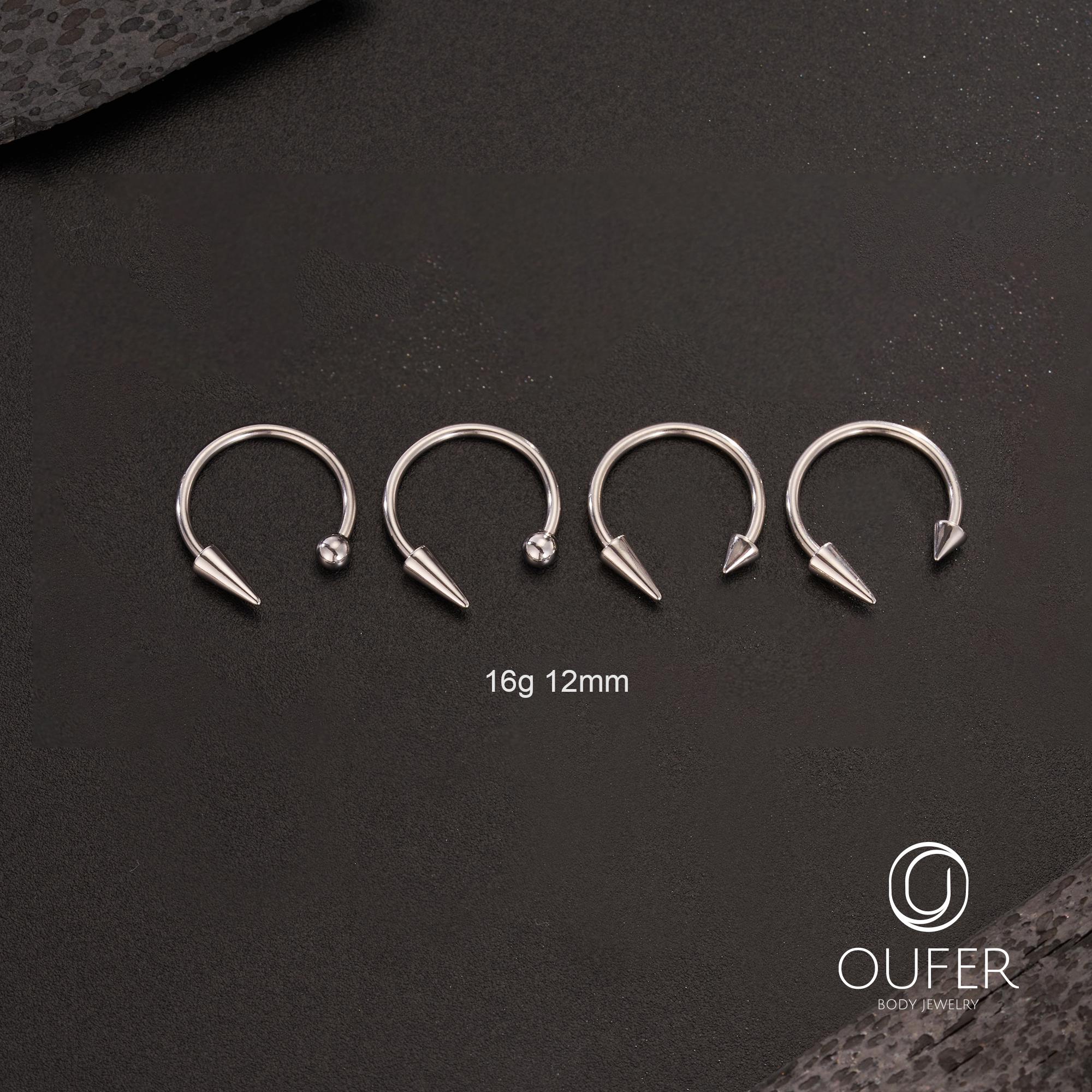 4個セット – 16G スチール製スネークバイトホースシューリング 8～12mm