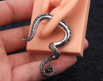 20G 3D Realistic OCTOPUS Shaped Animal Fake Gauge Plug Earrings/Faux Ear Gauges/ Fake Ear Piercings/ Fake Gauge Plug Earring/ Gauge earrings