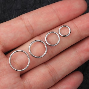 16G シルバー シームレス 軟骨ピアス/ノーズリング/セプタムリング/ノーズピアス/フープピアス/トラガス、ダイス、ヘリックス/母の日/ヒンジフープ