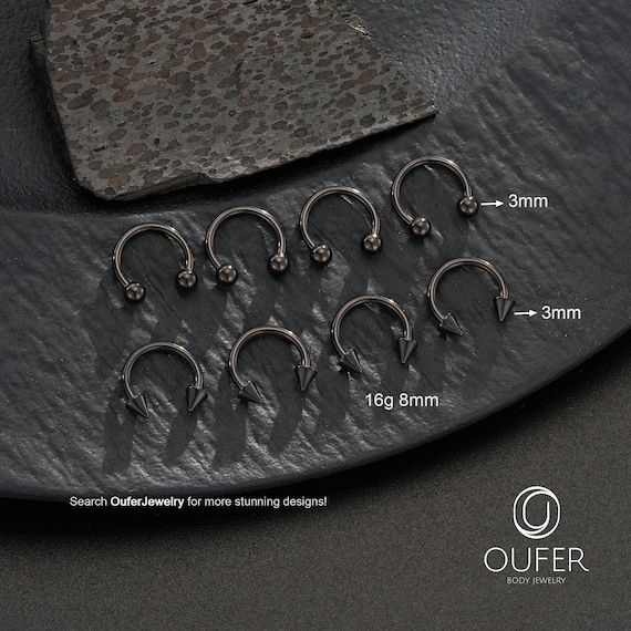 black fish hook septum 6G 8G 10G 12G IP Horseshoe Surgical Steel Spike Barbell Piercing Penny Lane Piercings charter and long range captains Fish hook piercing jewelry? :