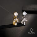 14G Lotus Flower Dangle CZ Belly Ring/Curved Barbell/Hang upside down Navel Piercing/Reverse Belly Jewelry