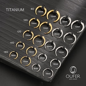 16G/14G/12G/10G/8G TITANIUM Crescent Horseshoe Pincher Septum Ring/Steel Ear Weight/Plug Stretcher Gauged Septum Hoop/Horseshoe bull Tapers