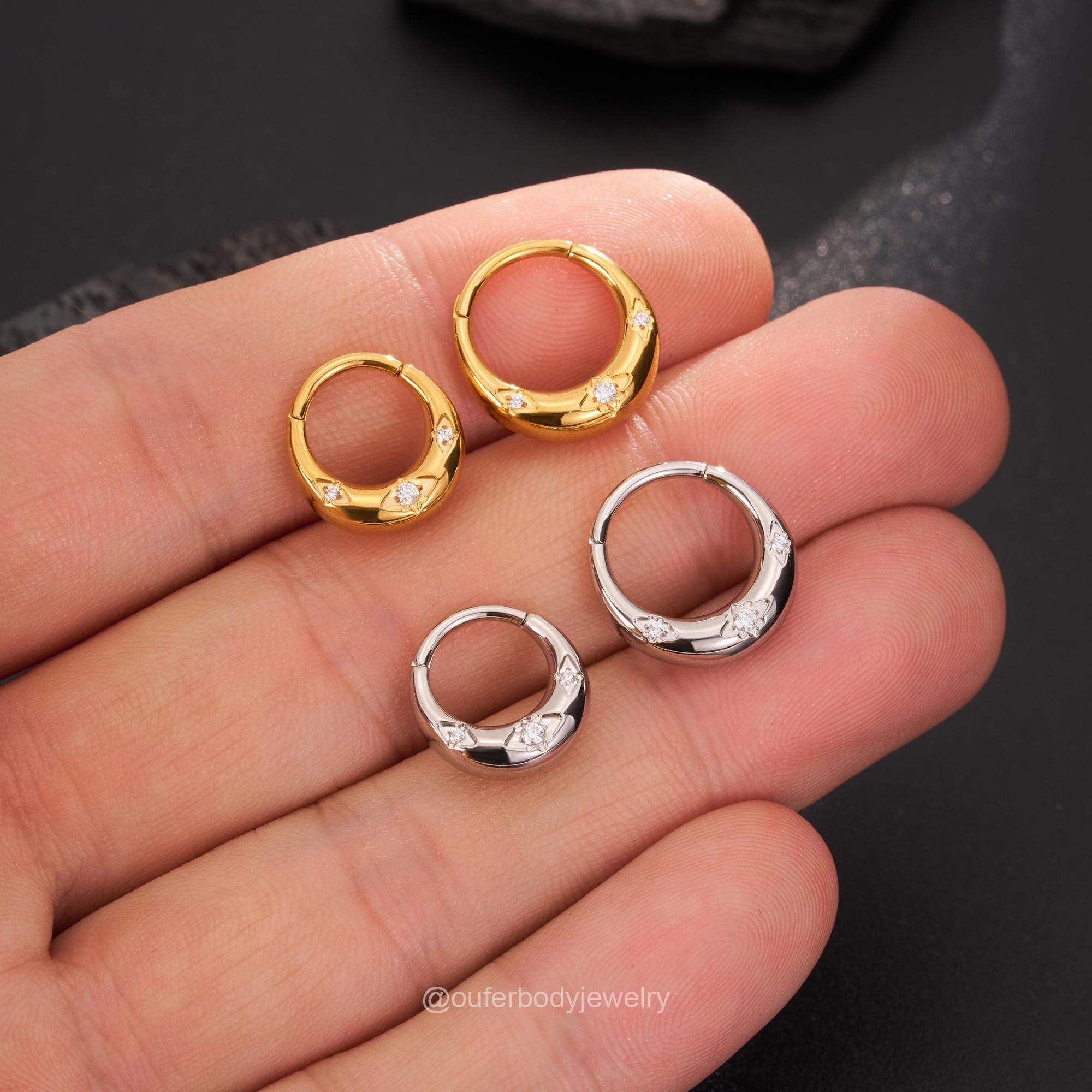 Decentraland 1 Pc 16G Zilver Diameter 6mm Spike Daith Neus