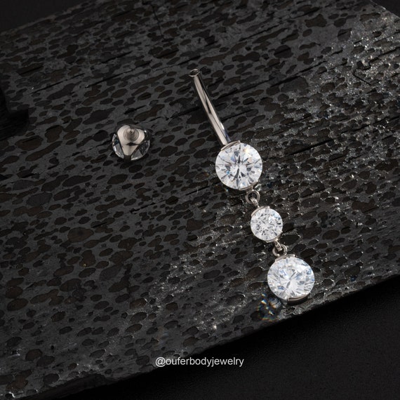 OUFER Body Piercing 14G Titanium Belly Bars 10/12/14/16mm