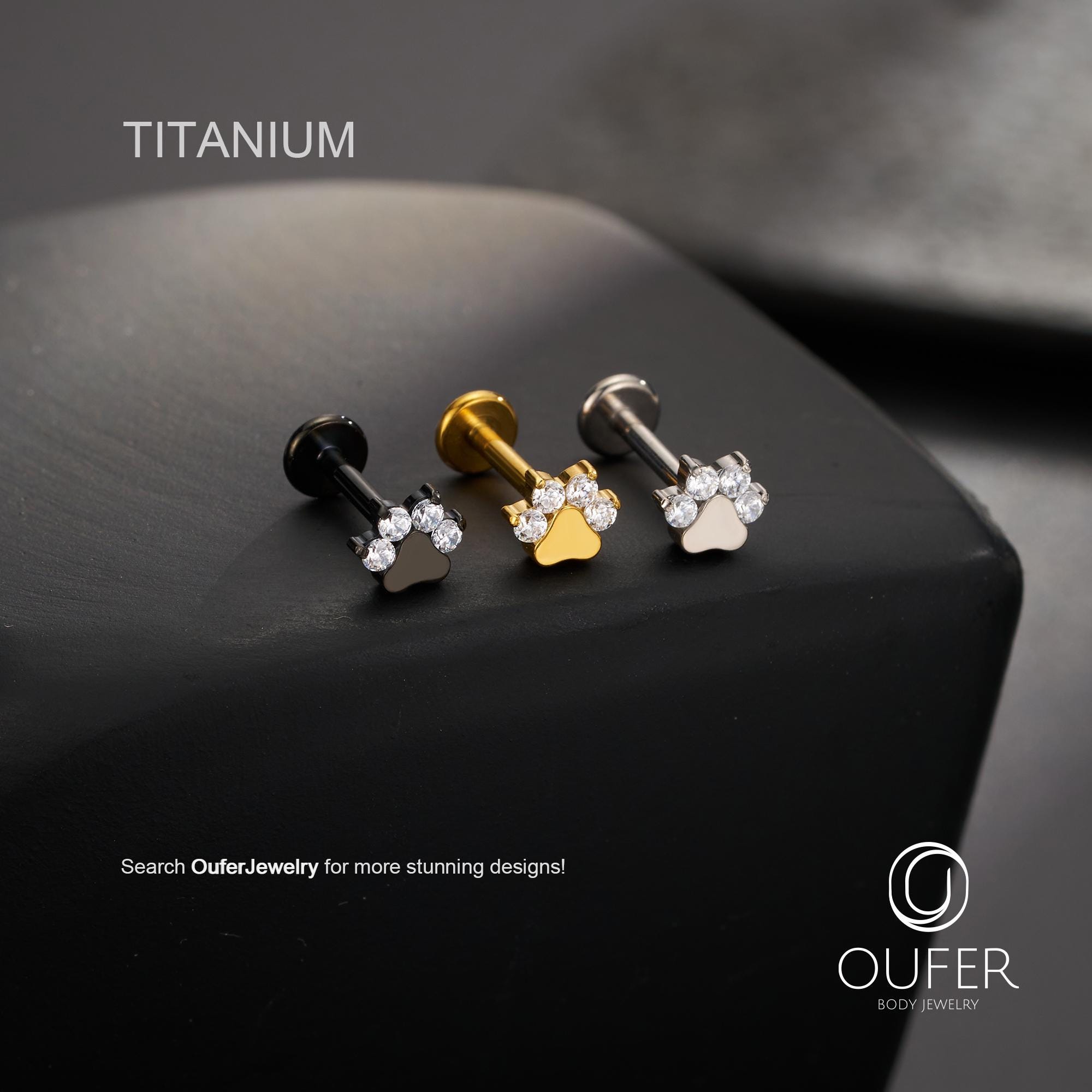 Orecchini A Zampa Di Cane In Oro Rosa 14kt E Argento – Collezione Woof