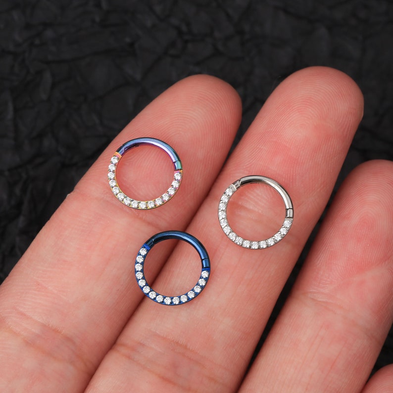 16g Implant Grade Titanium Hinged Hoop/ Titanium Hoop Ring/Helix Hoop/Nose Ring/Conch/Daith Hoops/Septum Ring/Hoop Rings/Earrings Hoop 