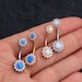 14G Surgical Steel Opal Navel Rings/Belly Piercing/ CZ Navel Ring/Belly Button Ring/Belly Button Piercing/Navel Jewelry/Belly Piercing Ring 